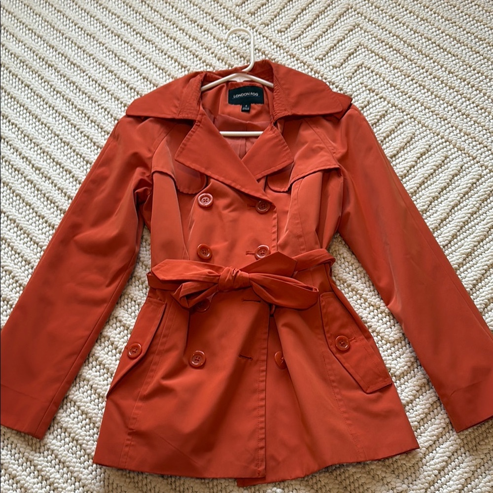 London Fog Women’s Orange/Red  Trench Coat